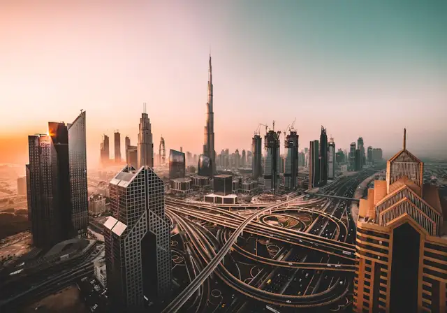 Dubai skyline with the Burj Khalifa